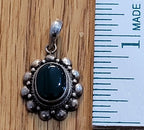 Sterling Silver Pendant - Green Center - Marked