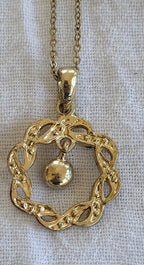Vintage Rhinestone Circle With Dangling Pendant