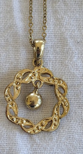 Vintage Rhinestone Circle With Dangling Pendant