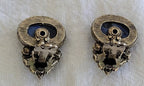 Vintage Blue Swirl Clip On Earrings