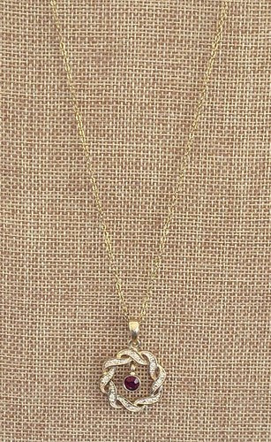 Vintage Rhinestone Circle With Dangling Pendant