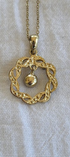 Vintage Rhinestone Circle With Dangling Pendant