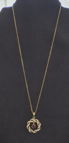 Vintage Rhinestone Circle With Dangling Pendant