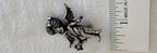 Vintage Cupid Pin/Brooch with Blue Rhinestones Eyes - Silver Tone