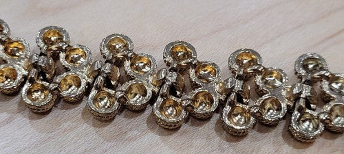 Gold Tone Textured Necklace - Vintage