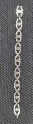 Engel Brothers Vintage Silver Tone Blue Rhinestone Open Link Bracelet Mid...