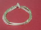 Silver & Crystal Light Green and White Frosted Bracelet