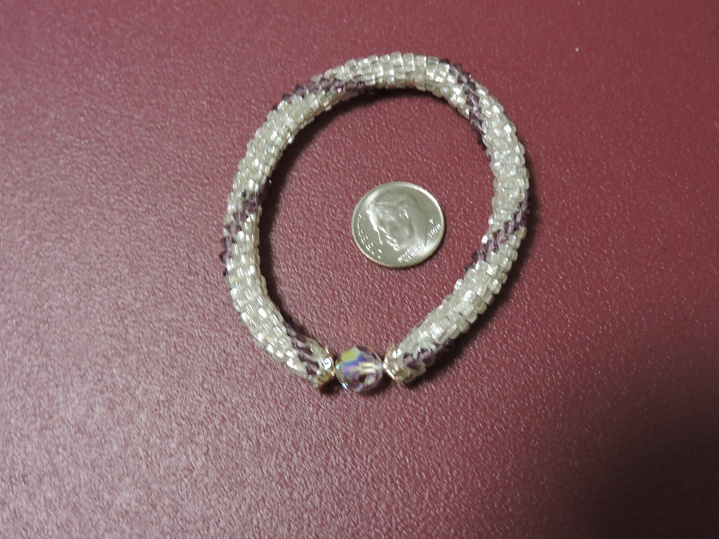Bead Crochet Bracelet - Amethyst