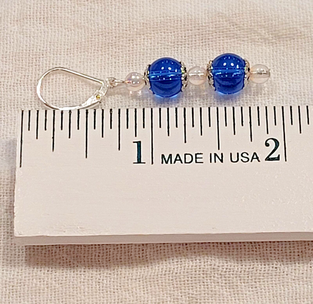 Teal and White Bracelet and Earring Set