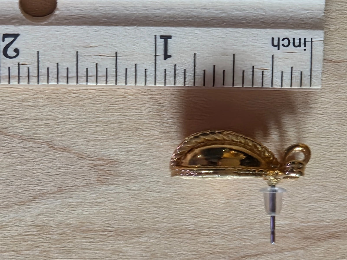 Joan Rivers Vintage Earrings - Pierced - Egg Bow Russian Imperial Style Goldtone