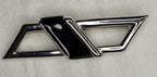 MONET Silver Tone Black Enamel Bar Brooch Pin & Clip on Earrings Unsigned