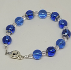 Teal and White Bracelet and Earring Set
