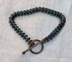 Ladder Bracelet - Metallic Green & Purple