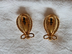 Joan Rivers Vintage Earrings - Pierced - Egg Bow Russian Imperial Style Goldtone