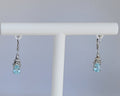 Sterling Silver 925 Twisted Vine Drop Earrings with Rectangular Blue-Gray Stone
