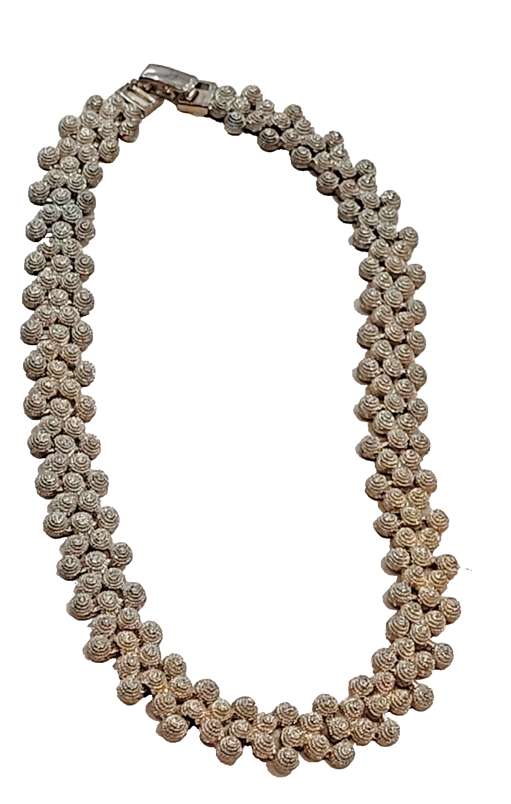Gold Tone Textured Necklace - Vintage